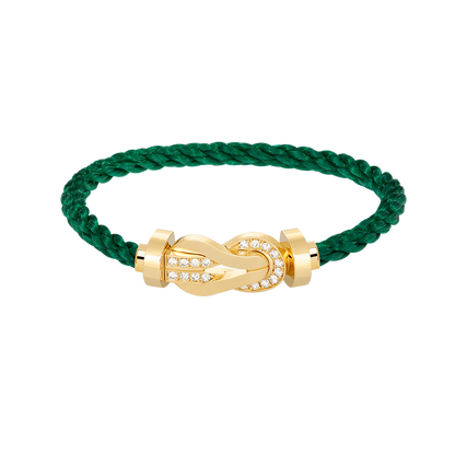 [AuraEcho Jewelry]CHANCE LARGE 8 FIGURE BUCKLE HALF DIAMOND BRACELET GOLD
