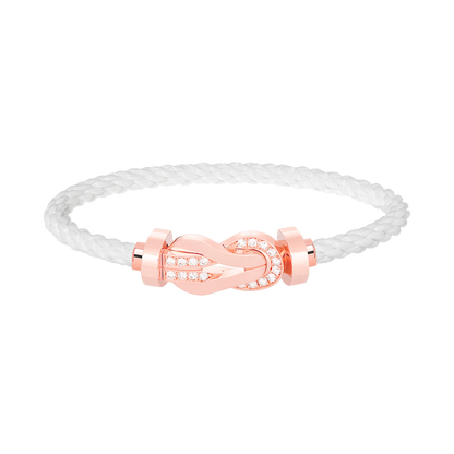 [AuraEcho Jewelry]CHANCE LARGE 8 FIGURE BUCKLE HALF DIAMOND BRACELET ROSE GOLD