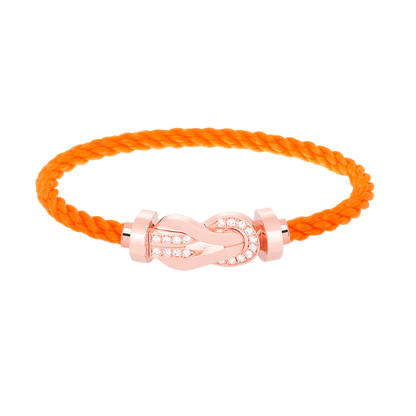 [AuraEcho Jewelry]CHANCE LARGE 8 FIGURE BUCKLE HALF DIAMOND BRACELET ROSE GOLD