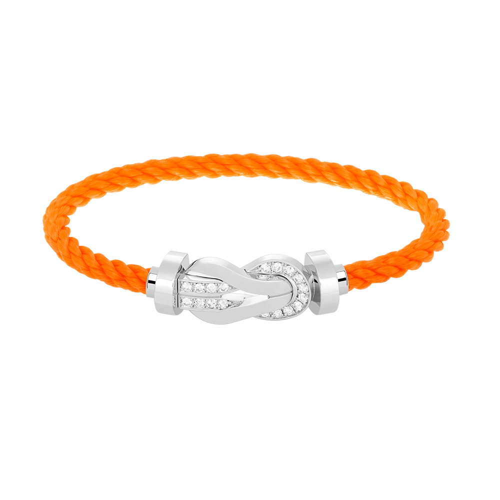 [AuraEcho Jewelry]CHANCE LARGE 8 FIGURE BUCKLE HALF DIAMOND BRACELET SILVER