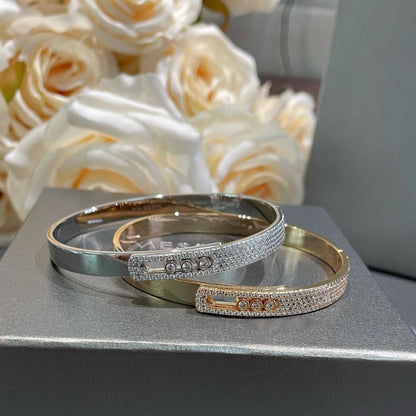 [AuraEcho]Move Noa Rose Gold Pavé Diamond Bangle Bracelet