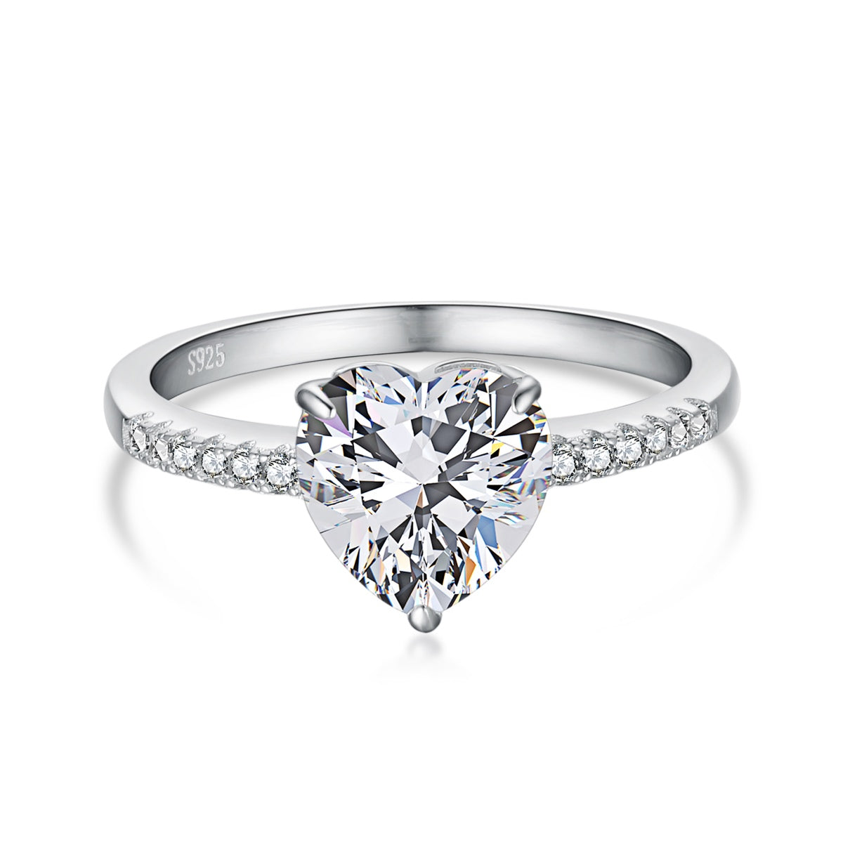 [AuraEcho]2.0 Carat Dazzling Lustrous Heart Cut Lover Ring