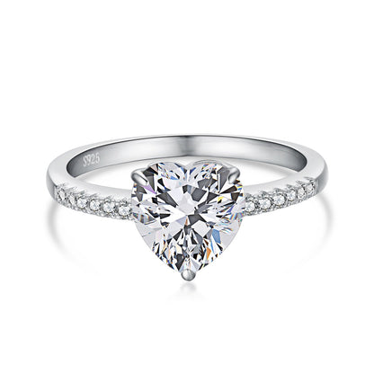 [AuraEcho]2.0 Carat Dazzling Lustrous Heart Cut Lover Ring