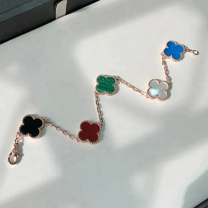 [Auraecho]CLOVER 5 MOTIFS MULTICOLOR BRACELET