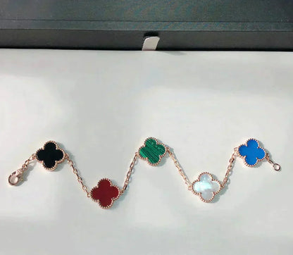 [Auraecho]CLOVER 5 MOTIFS MULTICOLOR BRACELET