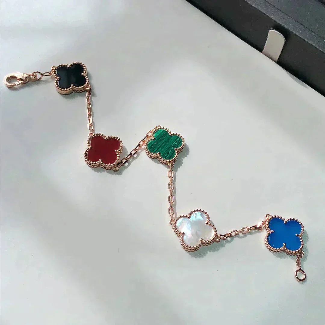 [Auraecho]CLOVER 5 MOTIFS MULTICOLOR BRACELET