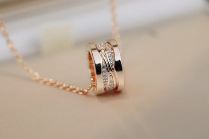 [AuraEcho Jewelry]ZERO 1 PINK GOLD DIAMOND NECKLACE