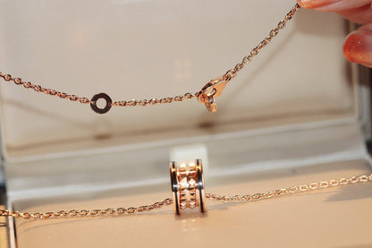 [AuraEcho Jewelry]ZERO 1 ROCK PEDANT PINK GOLD BLACK NECKLACE