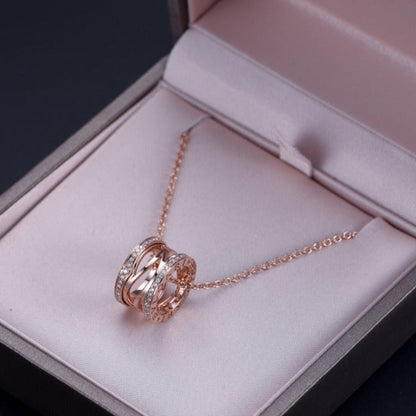 [AuraEcho Jewelry]ZERO 1 PINK GOLD DIAMOND OPEN NECKLACE