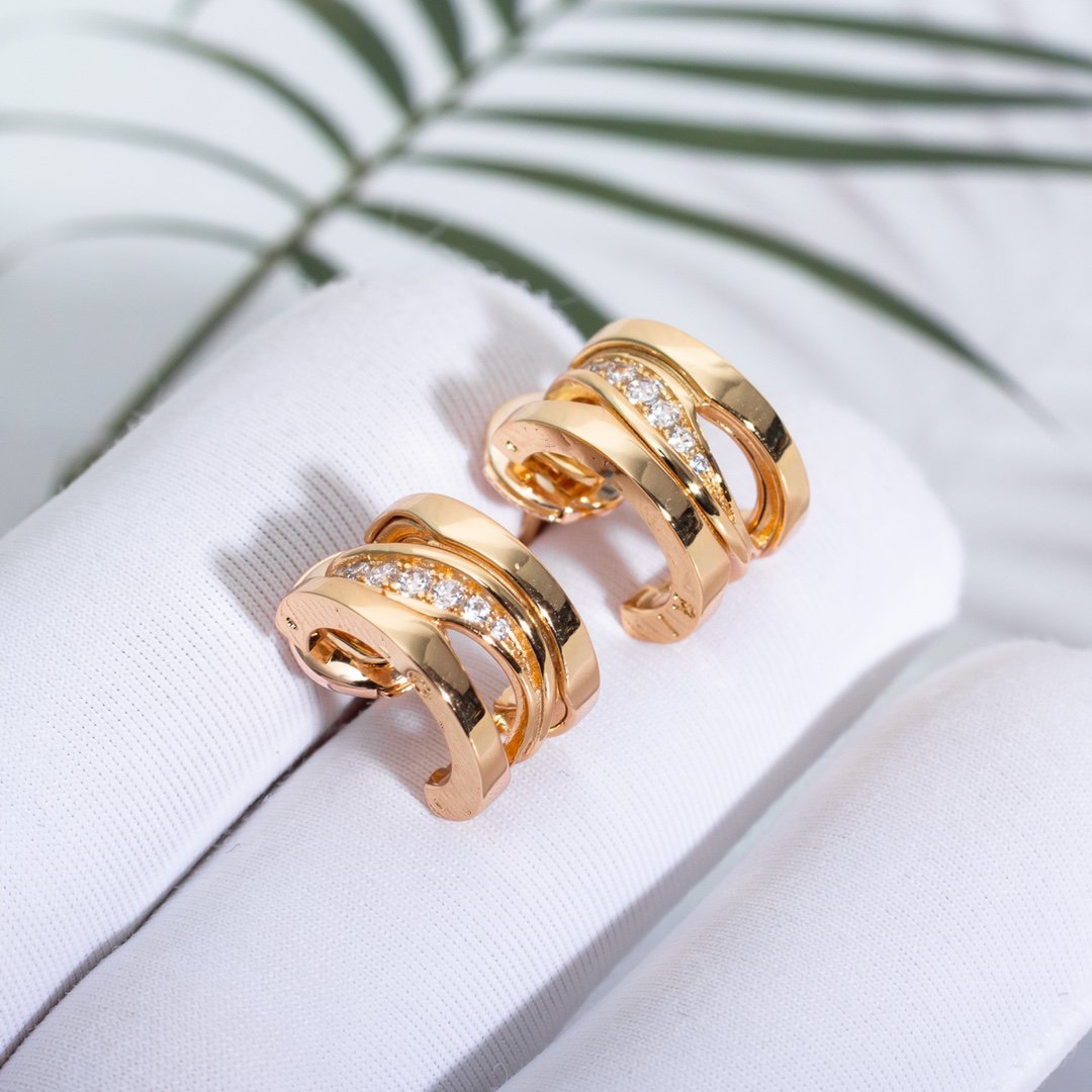 [AuraEcho Jewelry]ZERO 1 PINK GOLD DIAMONDS EARRINGS