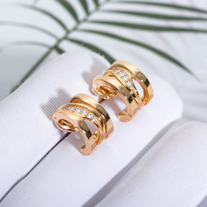 [AuraEcho Jewelry]ZERO 1 PINK GOLD DIAMONDS EARRINGS