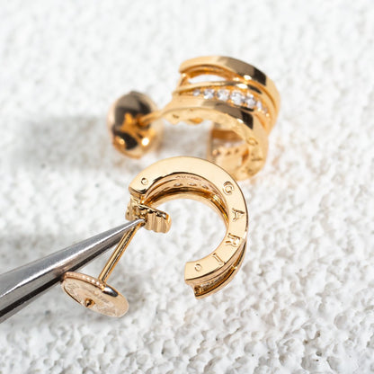 [AuraEcho Jewelry]ZERO 1 PINK GOLD DIAMONDS EARRINGS
