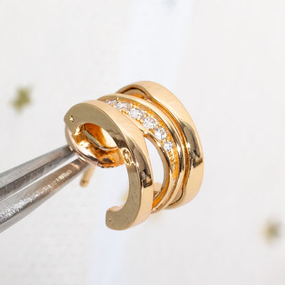 [AuraEcho Jewelry]ZERO 1 PINK GOLD DIAMONDS EARRINGS