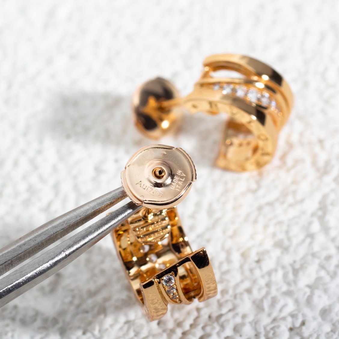 [AuraEcho Jewelry]ZERO 1 PINK GOLD DIAMONDS EARRINGS
