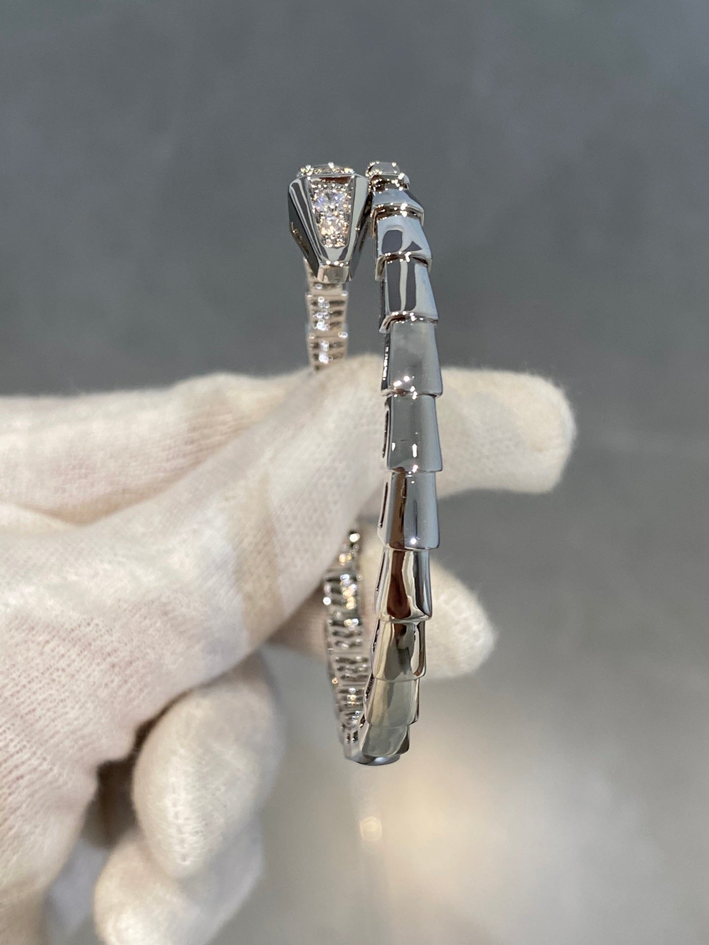 [AuraEcho Jewelry]SERPENTI BRACELET DIAMONDS SILVER