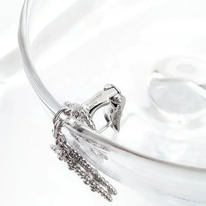 [AuraEcho Jewelry]CLOVER 2 MOTIFS  DIAMOND ONYX EARRINGS SILVER