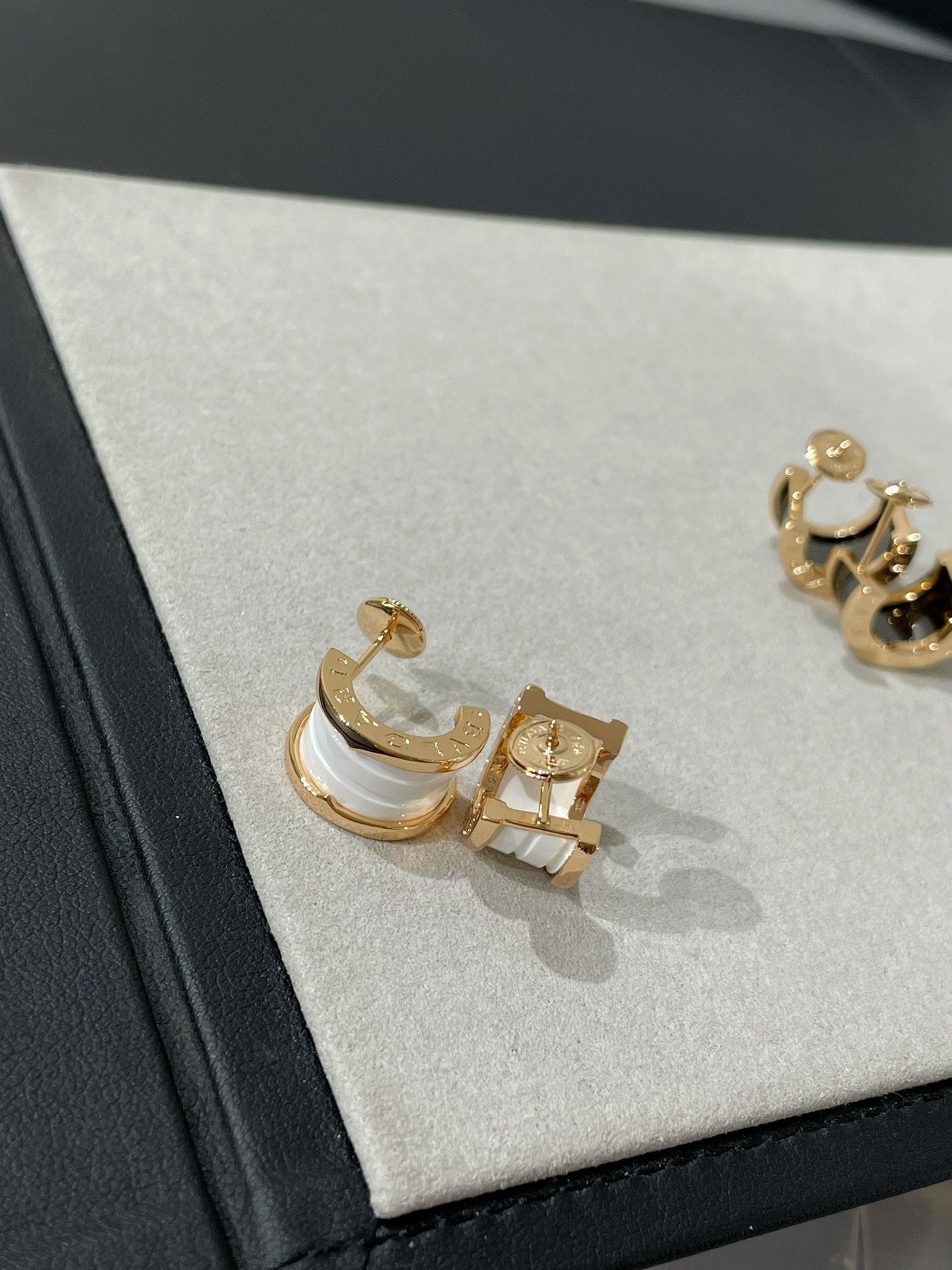 [AuraEcho Jewelry]ZERO 1 PINK GOLD CERAMIC EARRINGS