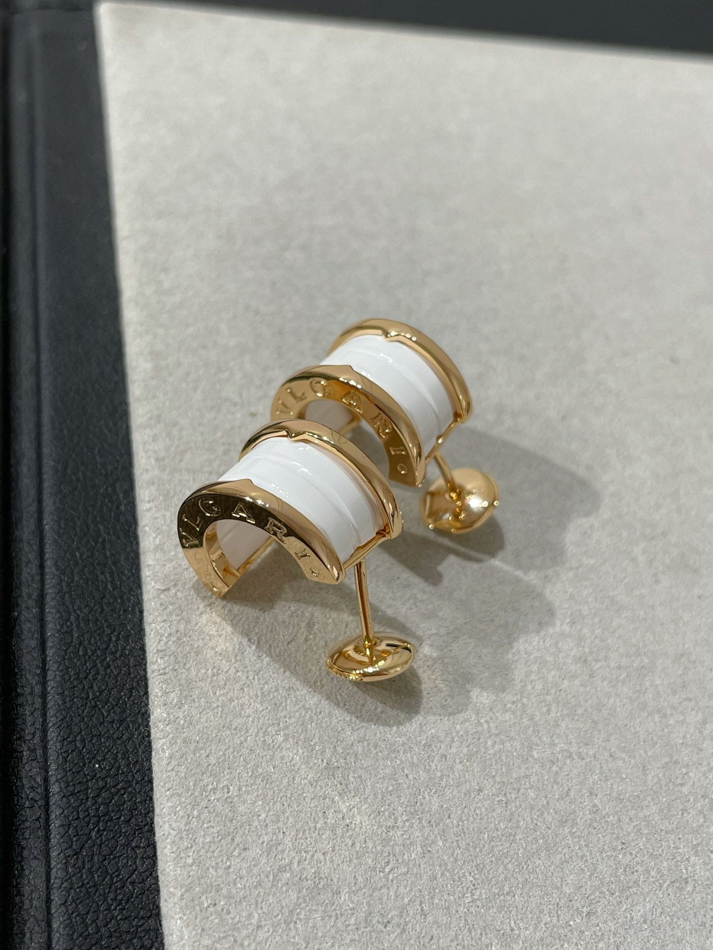 [AuraEcho Jewelry]ZERO 1 PINK GOLD CERAMIC EARRINGS