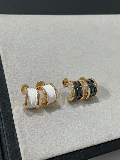 [AuraEcho Jewelry]ZERO 1 PINK GOLD CERAMIC EARRINGS