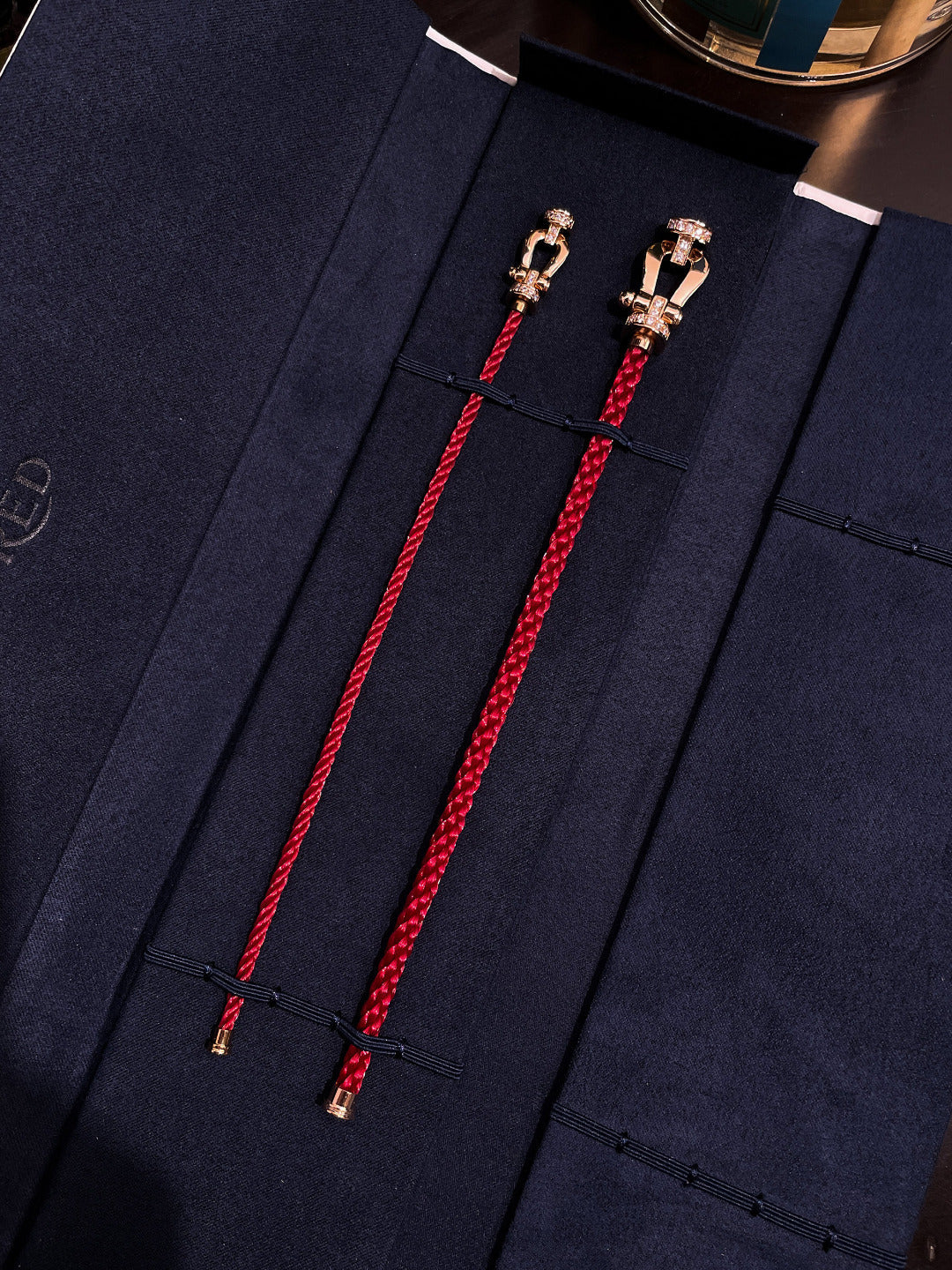 [AuraEcho Jewelry]FORCE 10 HALF DIAMOND PINK GOLD RED CORDERI LARGE AND MEDIUM MODEL
