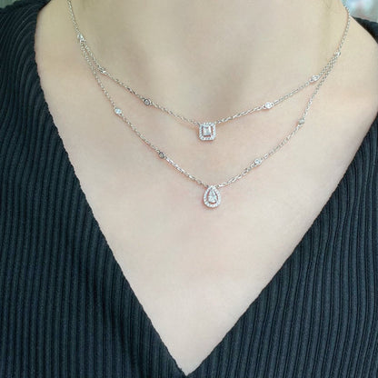 [AuraEcho]MY TWIN 2 ROW DIAMOND NECKLACE