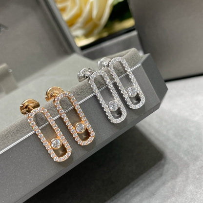 [AuraEcho]MOVE UNO STUD DIAMOND PAVED EARRINGS