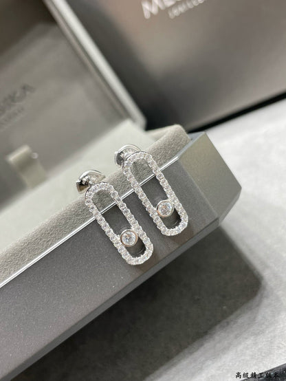 [AuraEcho]MOVE UNO STUD DIAMOND PAVED EARRINGS
