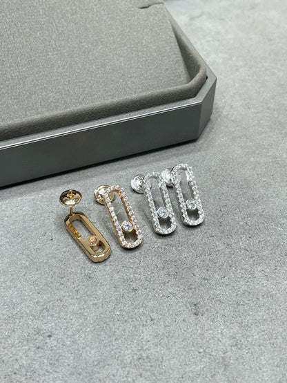 [AuraEcho]MOVE UNO STUD DIAMOND PAVED EARRINGS