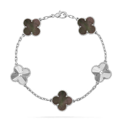 [Auraecho] CLOVER 5 MOTIF GRAY MOP BRACELET COLLECTION