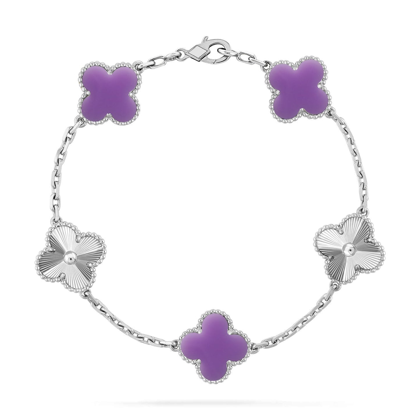 [Auraecho]CLOVER 5 MOTIF LIGHT PURPLE BRACELET COLLECTION