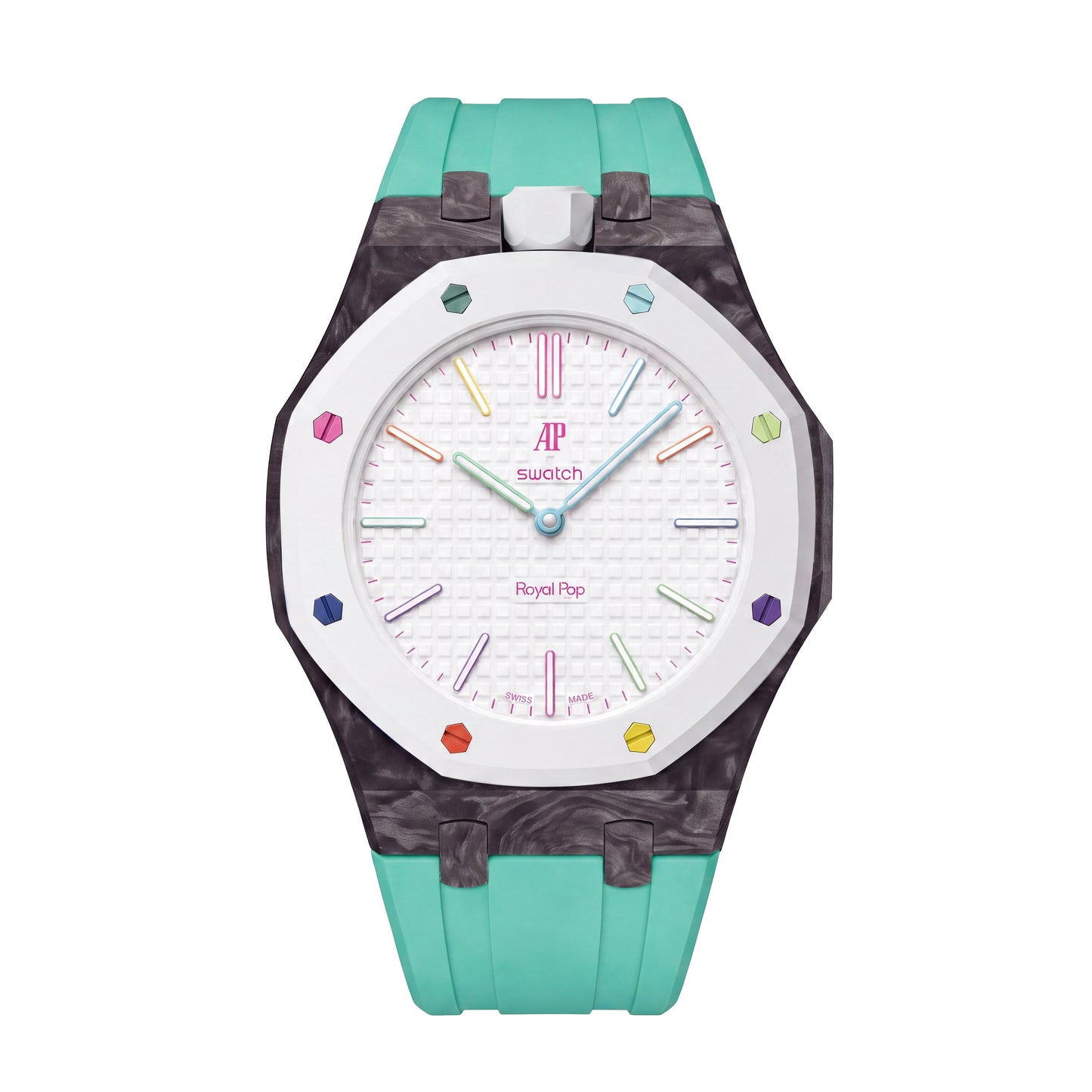 [AuraEcho]Royal Oak Pop Exclusive Carbon‑fiber Case & Silicone Strap