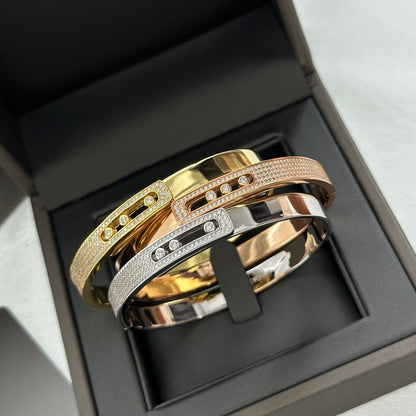 [AuraEcho]Move Noa Rose Gold Pavé Diamond Bangle Bracelet