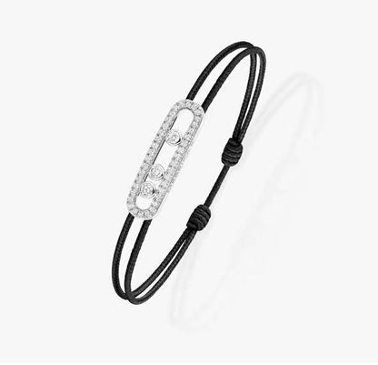 [AuraEcho]Messika Care(s) pink cord pavé bracelet