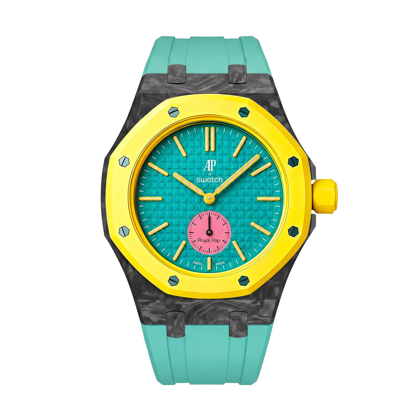 [AuraEcho]Royal Oak Pop Exclusive Carbon‑fiber Case & Silicone Strap