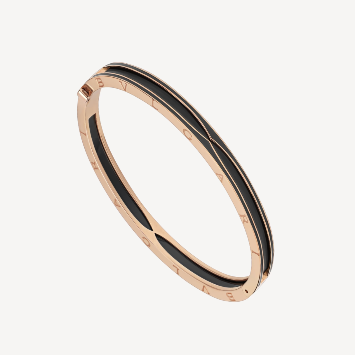 [AuraEcho Jewelry]ZERO 1 PINK GOLD WITH MATTE BLACK CERAMIC BRACELET