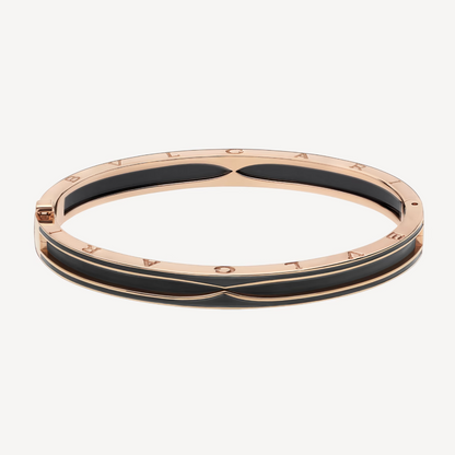 [AuraEcho Jewelry]ZERO 1 PINK GOLD WITH MATTE BLACK CERAMIC BRACELET