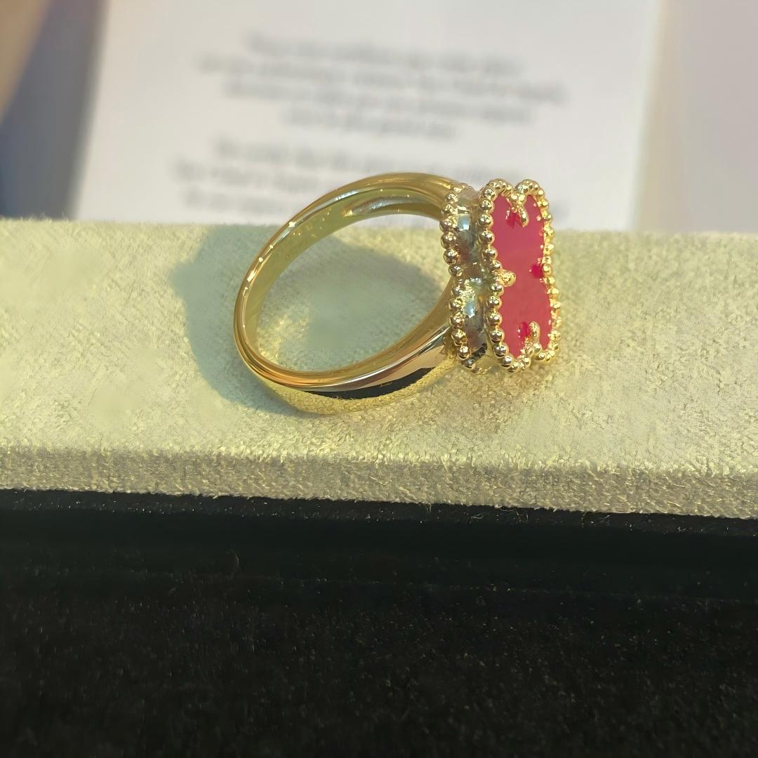 [AuraEcho]NEW CLOVER PINK ENAMEL RINGS