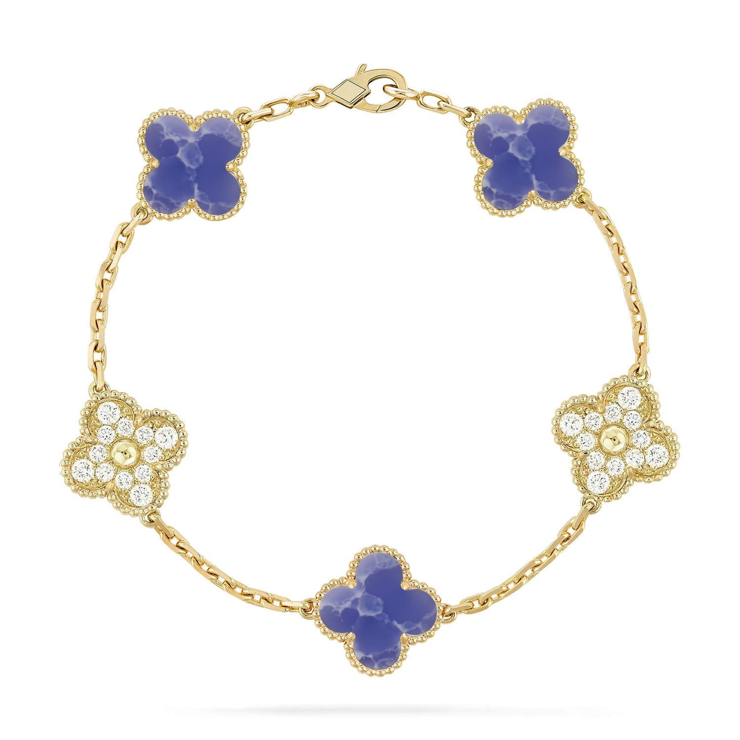 [Auraecho]CLOVER 5 MOTIF BLUE VEINS BRACELET COLLECTION