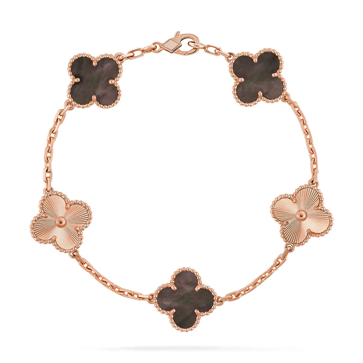 [Auraecho] CLOVER 5 MOTIF GRAY MOP BRACELET COLLECTION