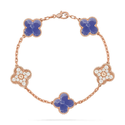 [Auraecho]CLOVER 5 MOTIF BLUE VEINS BRACELET COLLECTION