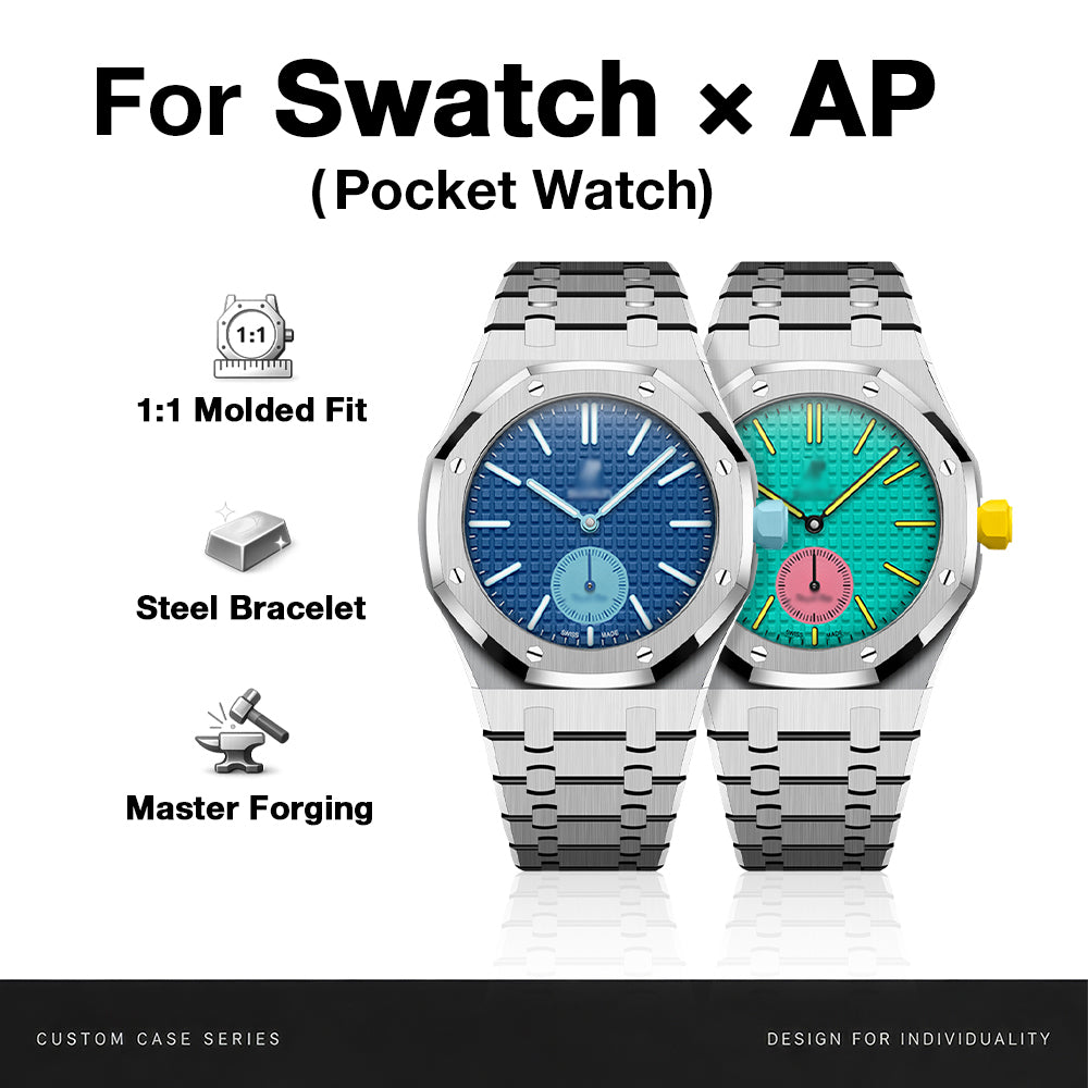 [AuraEcho]Royal Oak Pop Exclusive Steel Case & Strap Full‑wrap Embedded Watch Band (AP6013A)