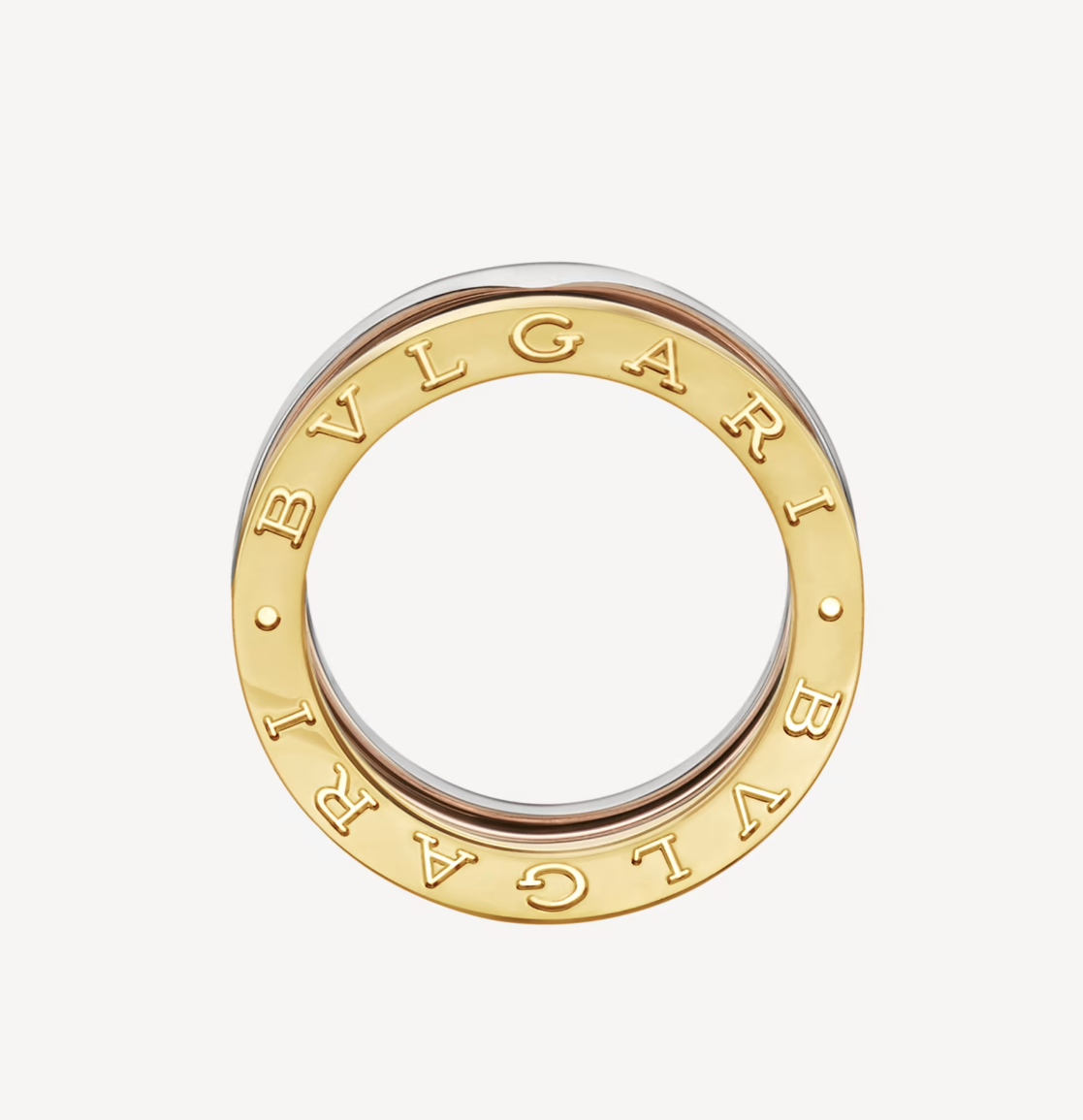 [AuraEcho Jewelry]ZERO 1 THREE-BAND ROSE WHITE AND YELLOW RING