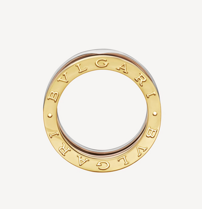 [AuraEcho Jewelry]ZERO 1 THREE-BAND ROSE WHITE AND YELLOW RING
