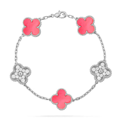 [Auraecho] CLOVER 5 MOTIFS  PINK MOP BRACELET COLLECTION
