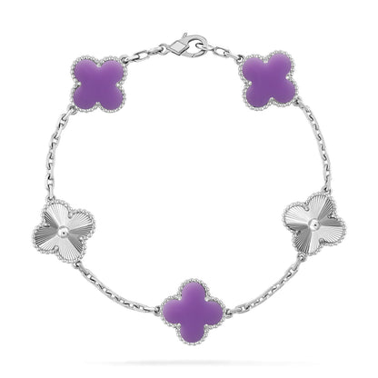 [Auraecho]CLOVER 5 MOTIF LIGHT PURPLE BRACELET COLLECTION