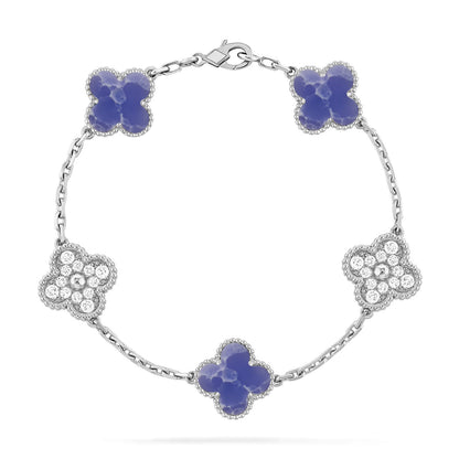 [Auraecho]CLOVER 5 MOTIF BLUE VEINS BRACELET COLLECTION