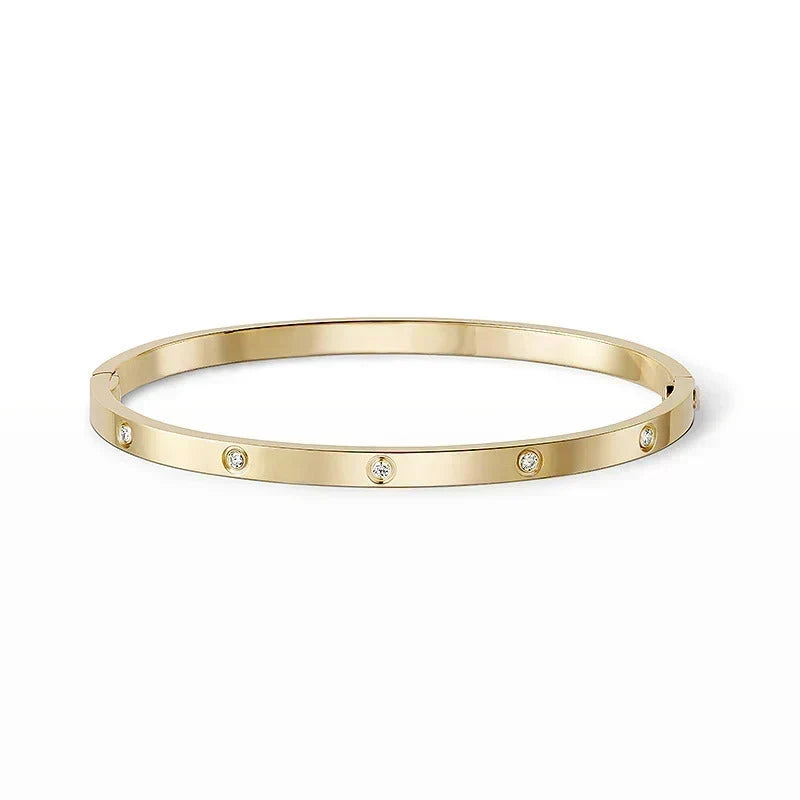 [AuraEcho] JUSTE Diamond & LOVE Diamond Bracelet Stack Set