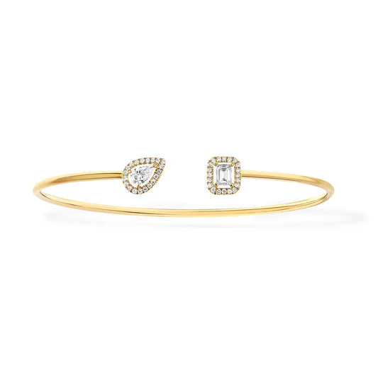 [AuraEcho]JONC FLEX MY TWIN TOI & MOI SILVER DIAMOND BRACELET
