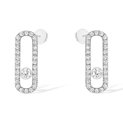 [AuraEcho]MOVE UNO STUD DIAMOND PAVED EARRINGS