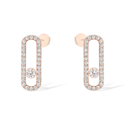 [AuraEcho]MOVE UNO STUD DIAMOND PAVED EARRINGS
